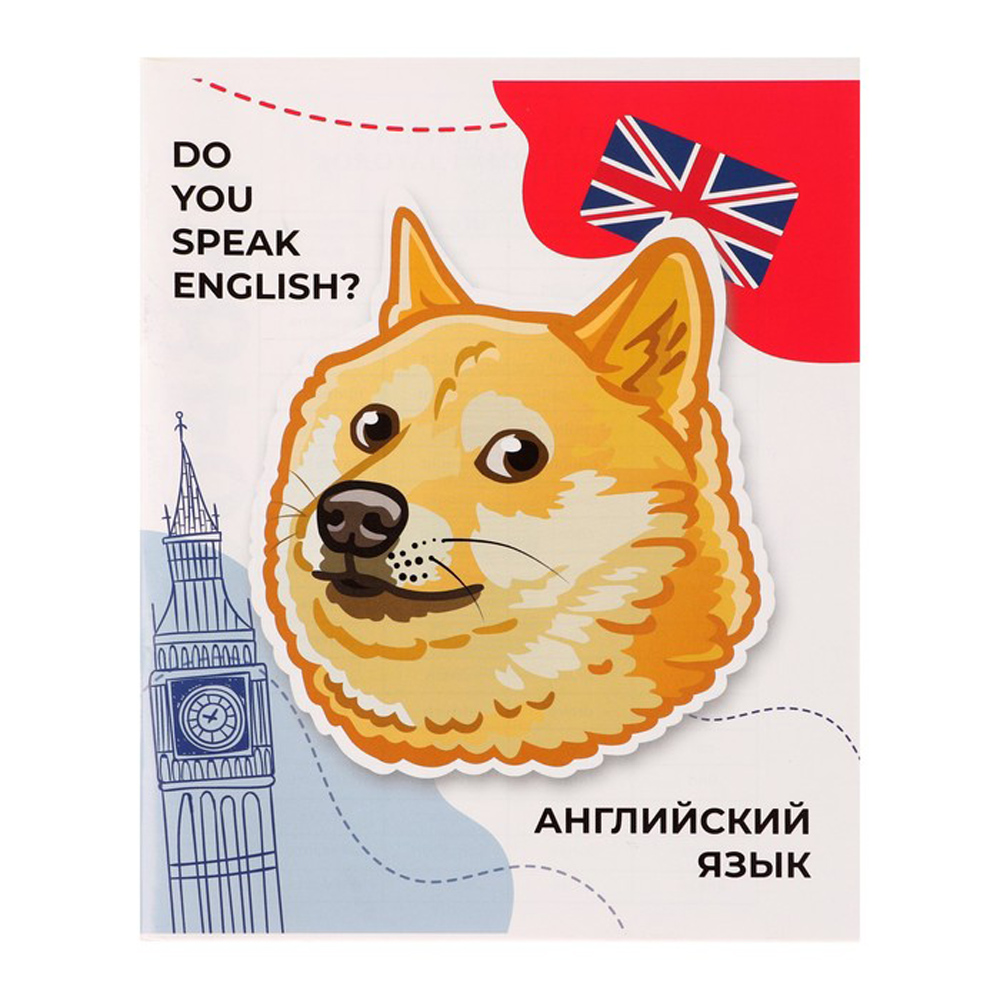 Тетрадь "Животные мемы. Английский язык", А5, 36 листов, клетка, разноцветный