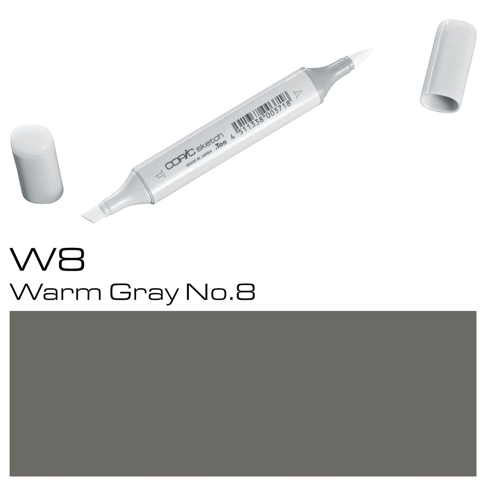Маркер перманентный "Copic Sketch", W-8 теплый серый №8