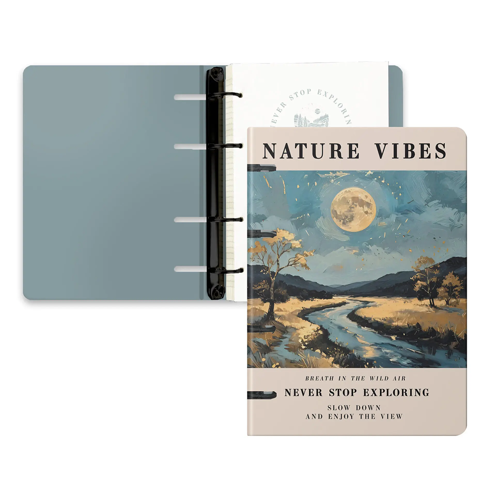 Тетрадь "Jane. Nature Vibes", А5, 120 листов, клетка, на кольцах, бежевый - 2