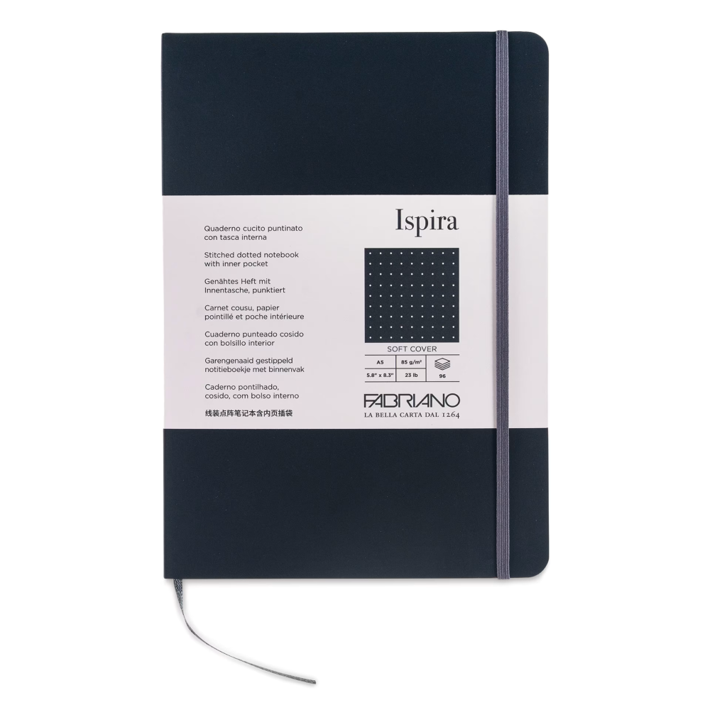 Блокнот "Fabriano. Ispiria", A5, 96 листов, точка, черный
