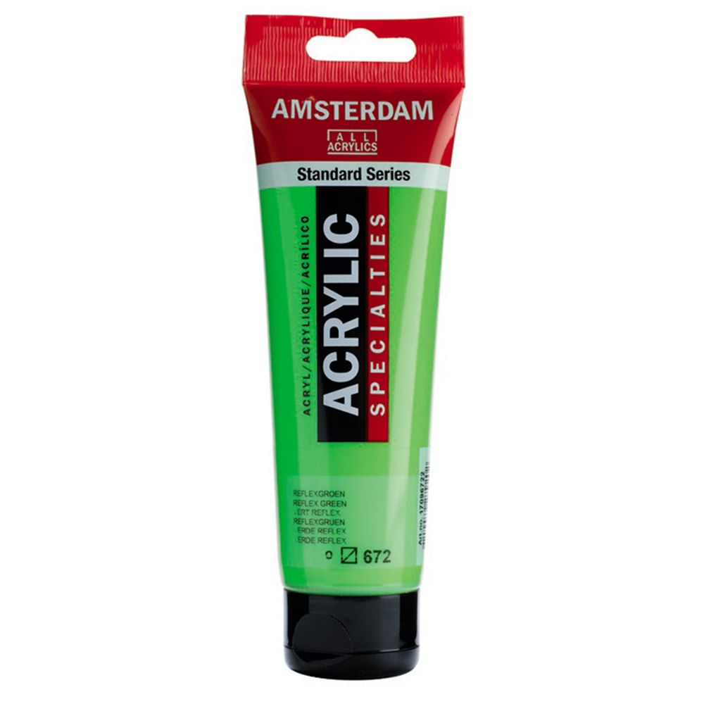Краска акриловая "Amsterdam", 672 флуоресцентный зеленый, 120 мл, туба