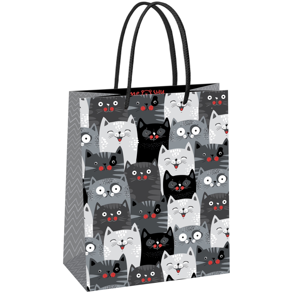 Пакет подарочный "Cat pattern",18x23x10 см, ламинированный