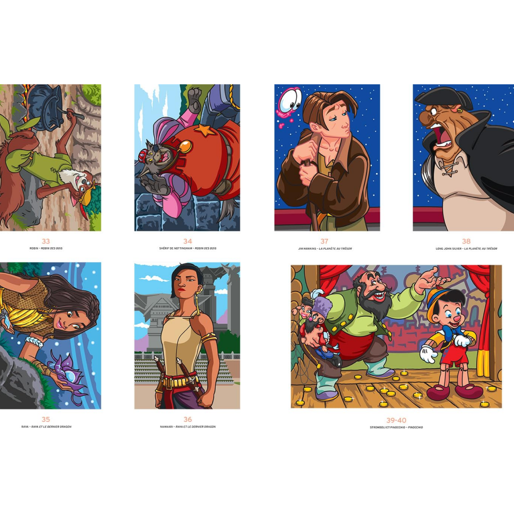 Раскраска по номерам на французском языке "Coloriages mystères Disney - Héros & Méchants, la battle" - 4
