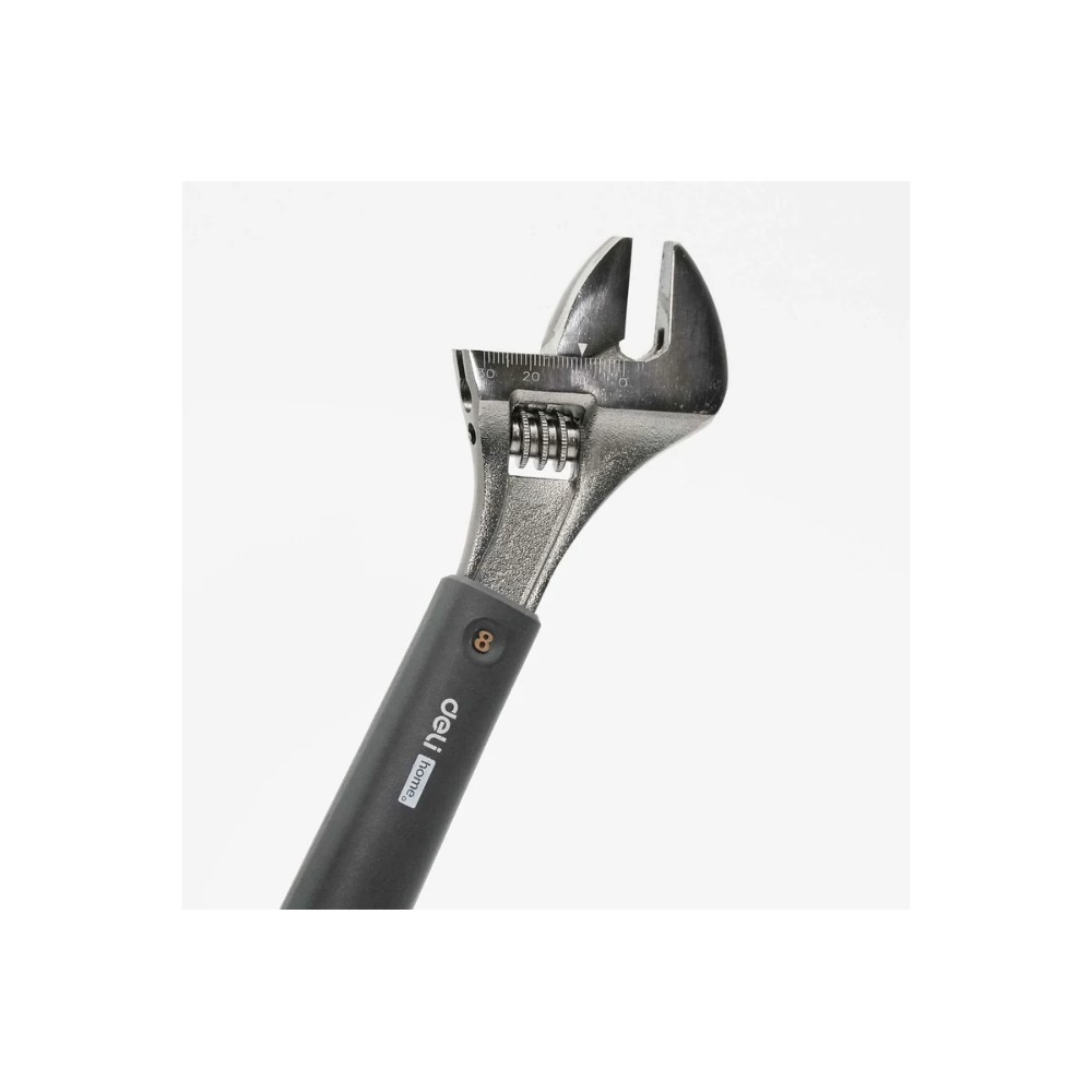 Ключ разводной Deli HS EHT1508, 210 мм, раскрытие губок 0-28 мм, Soft Touch, черный - 7
