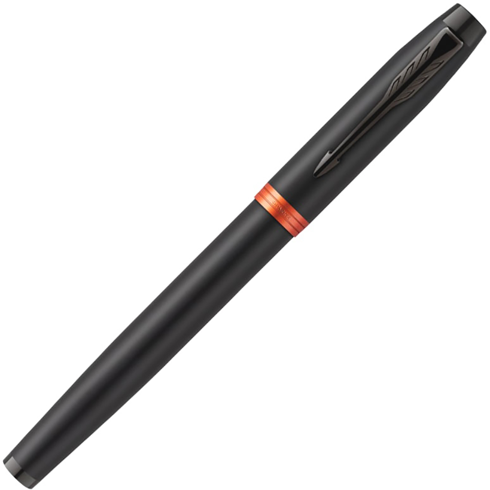 Ручка перьевая Parker "IM Vibrant Rings F315", M, черный, оранжевый, патрон синий - 4