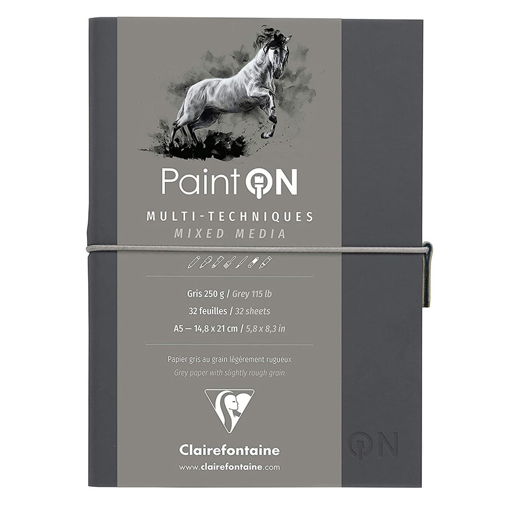 Скетчбук "Paint'On", 14.8x21 см, 32 листа, нелинованный, серая бумага