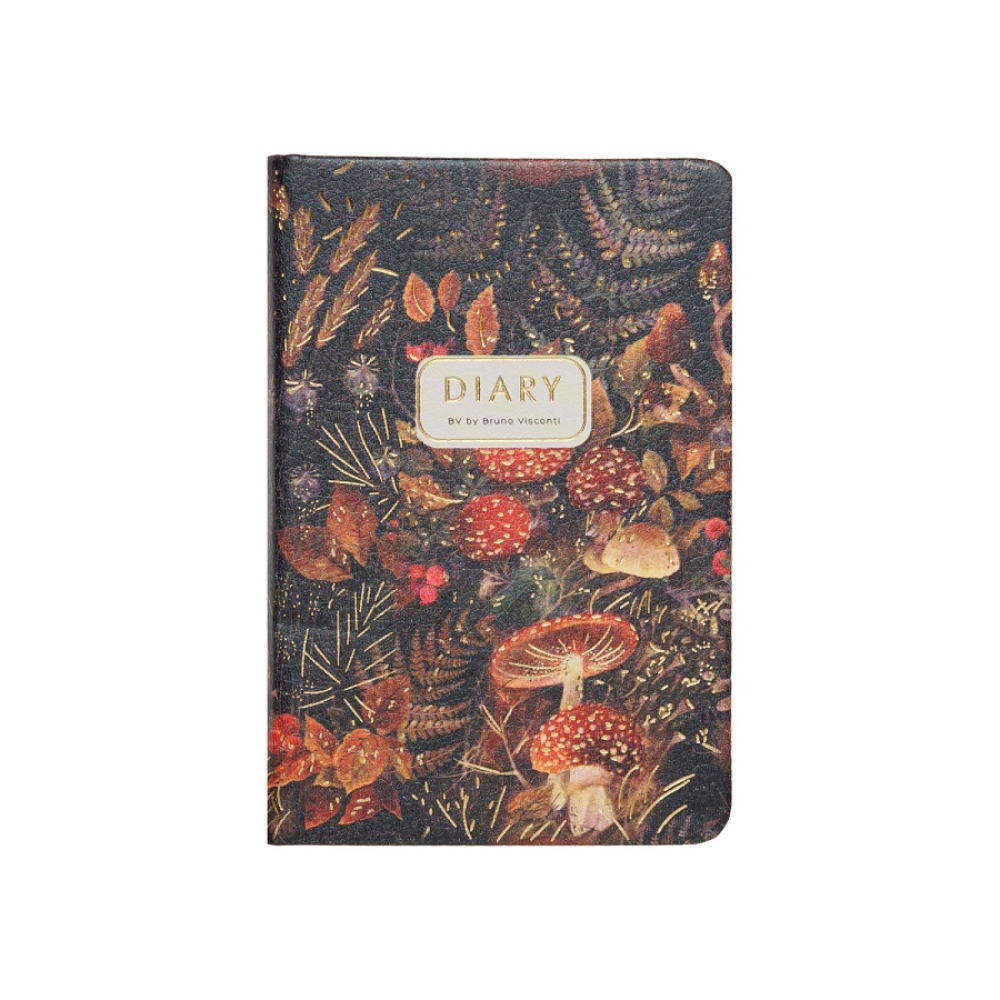 Ежедневник недатированный "Flora. Forest Fairy Tale", А7, 416 страниц, черный, красный