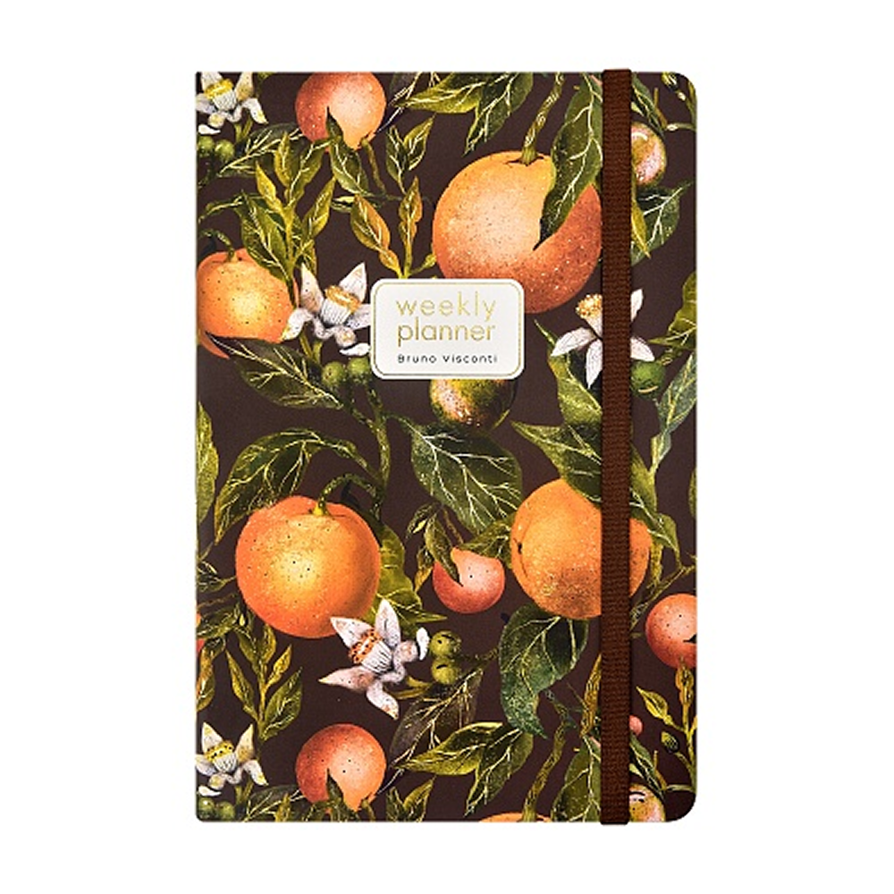 Еженедельник недатированный "Flora. Paradise. Oranges", А5, 144 страниц, линованный, оранжевый, зеленый - 2