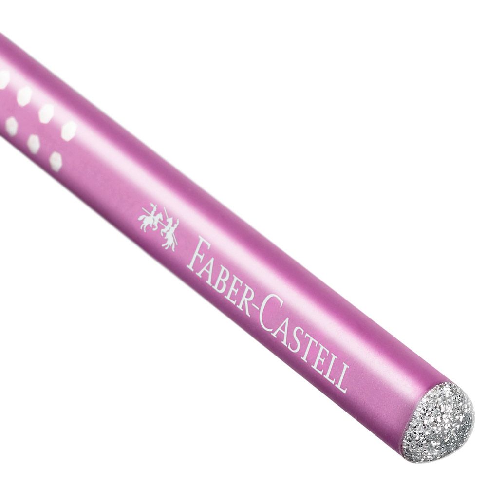 Карандаш простой "GRIP Sparkle", B, без ластика, розовый - 2