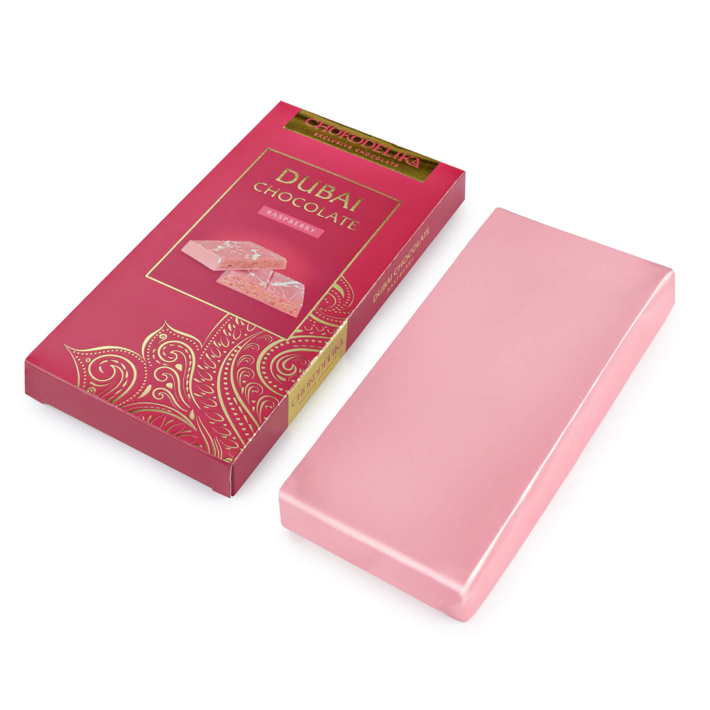 Шоколад белый "Dubai Raspberry", 180 г, с начинкой малина - 3