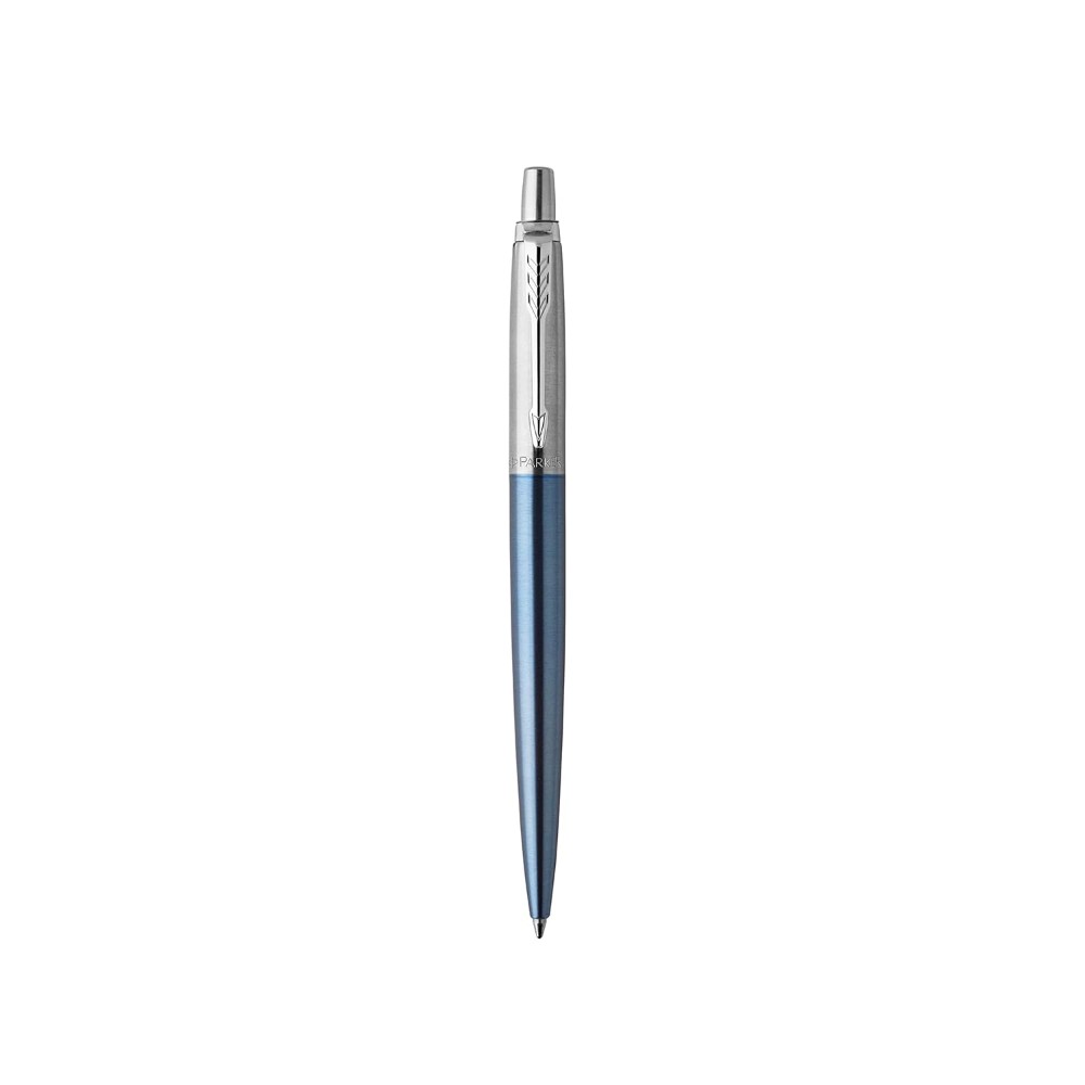 Ручка шариковая автоматическая "Jotter Core K63 Waterloo Blue CT", 1,0 мм, сине-голубой, серебристый, стерж. синий - 3