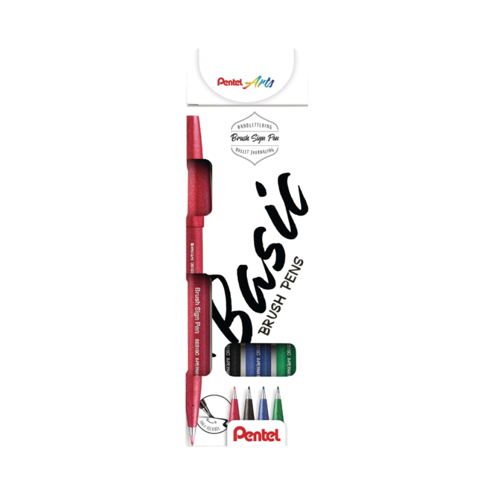 Маркер-кисть "Brush Sign pen. Basic", 4 шт - 3