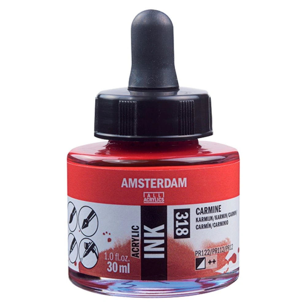 Краски жидкий акрил "Amsterdam", 318 кармин, 30 мл