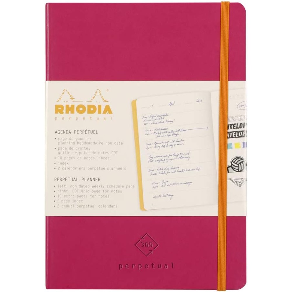 Еженедельник недатированный Clairefontaine Rhodia "Rhodiarama Perpetual", 148x210 мм, 128 страниц, малиновый - 2