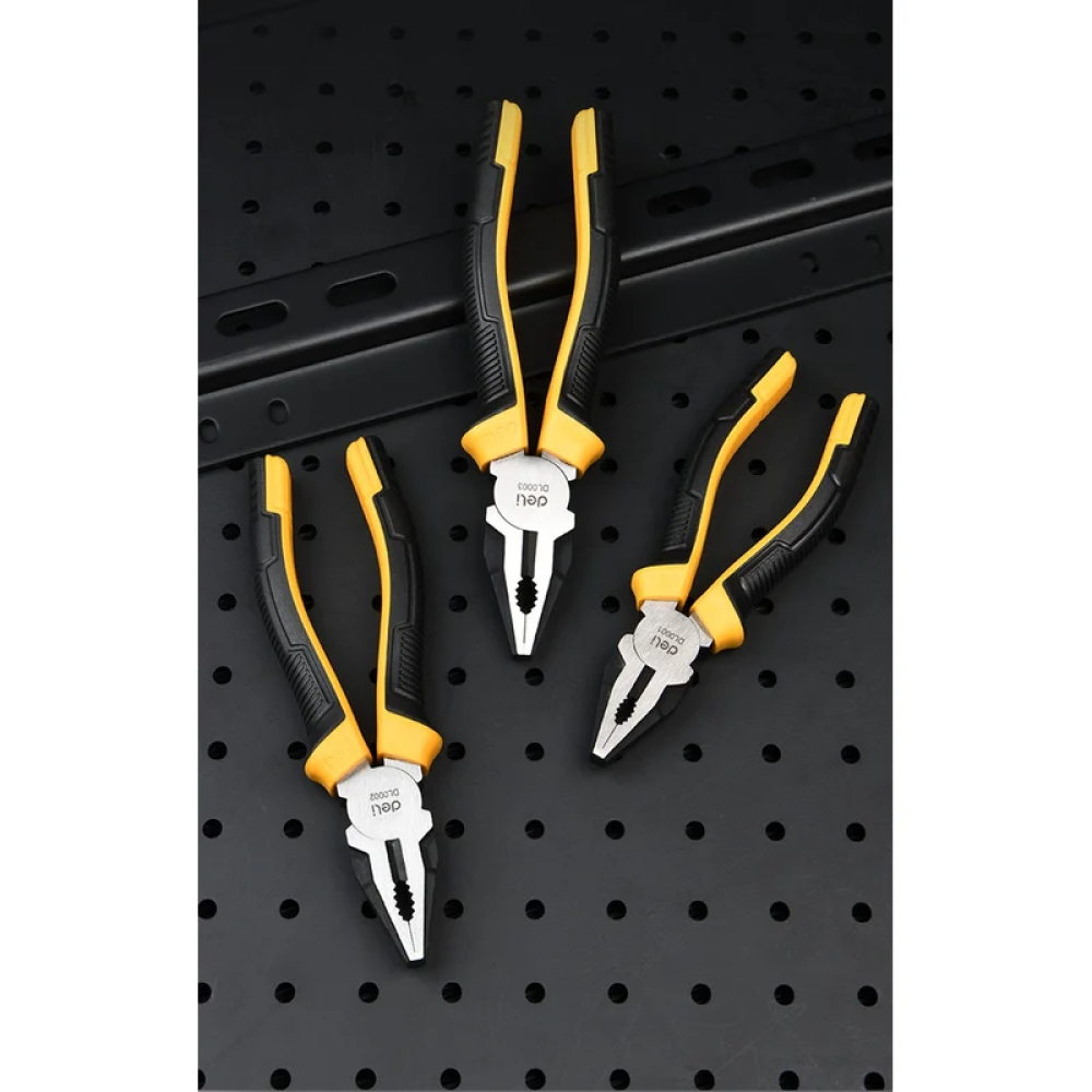 Плоскогубцы Deli YS EDL0003, 200 мм, 2-х компонентные рукоятки - 8