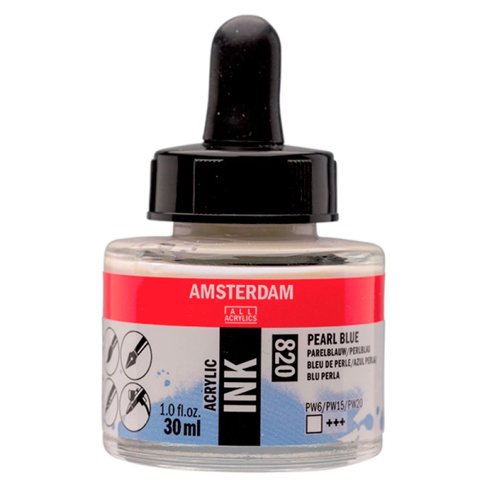 Жидкий акрил "Amsterdam", 820 жемчужный синий, 30 мл