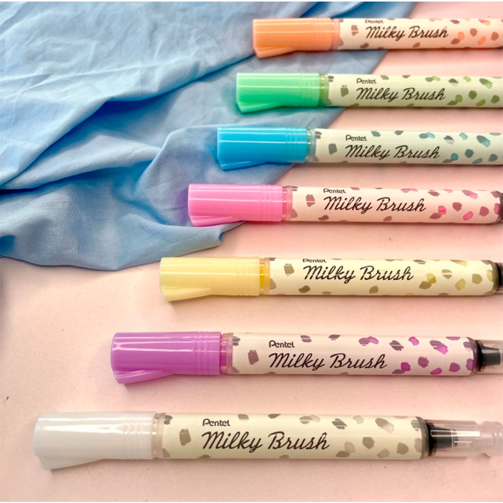 Маркер-кисть "Milky Brush", желтый пастельный - 12