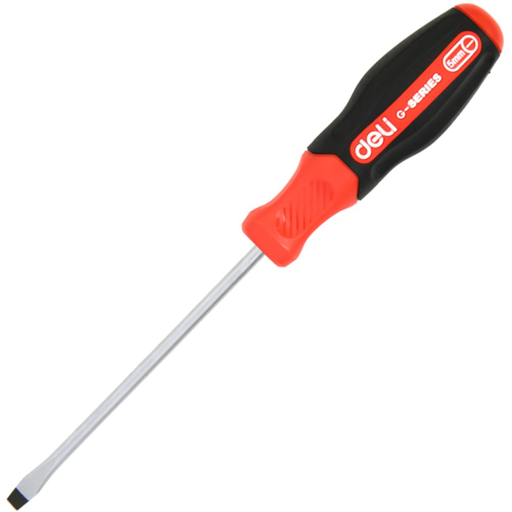 Отвертка Deli RS EDL3440, SL3x75 мм., черный, красный