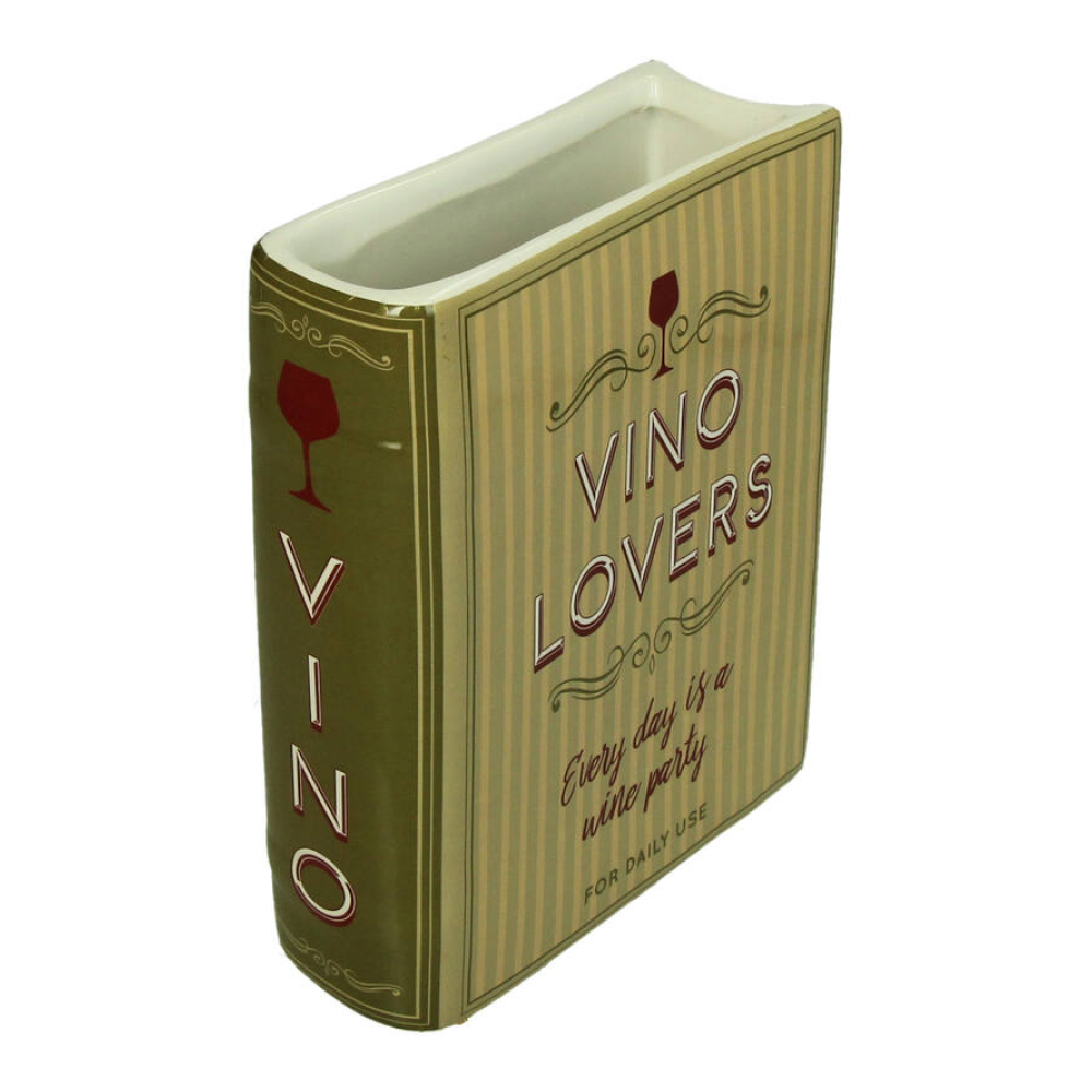 Ваза "Book Vino Lovers", 14.4х5.5х18.2 см, зеленый