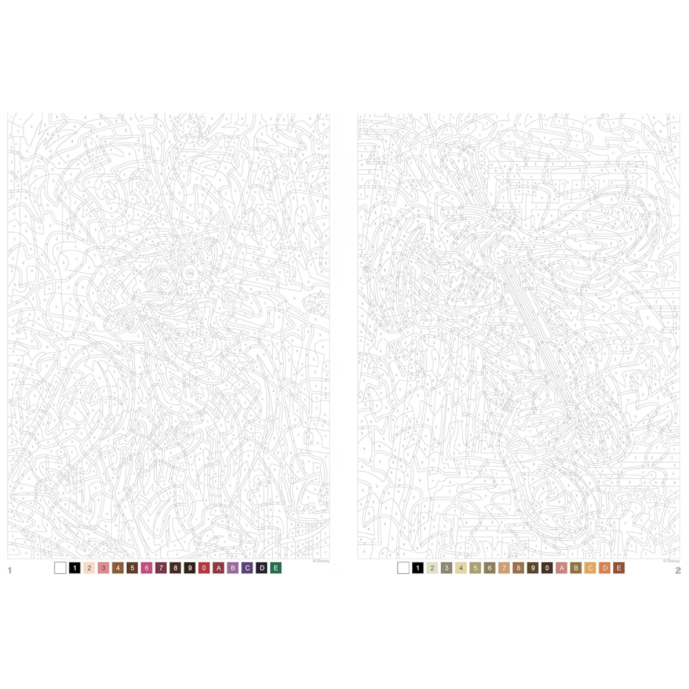 Раскраска по номерам на французском языке "Coloriages mystères Disney -Les Grands classiques. Spécial débutants" - 4