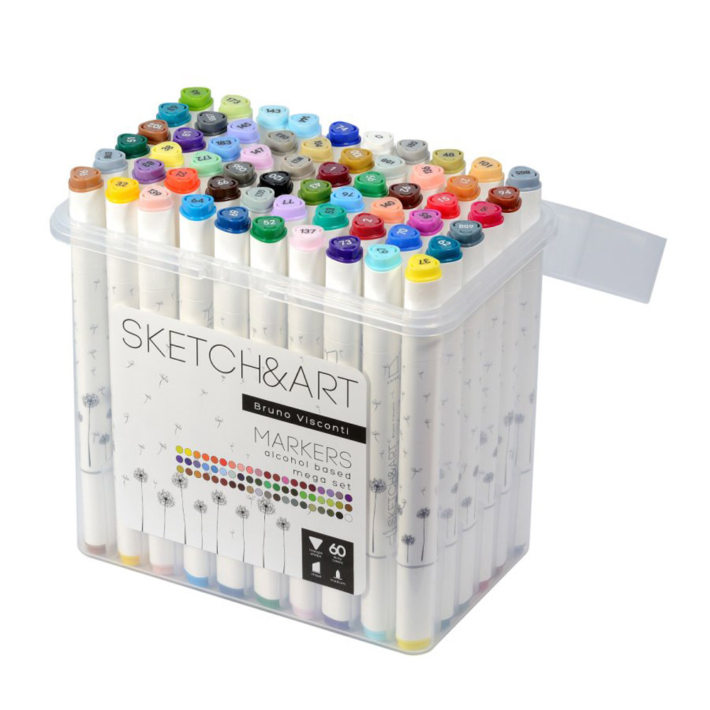 Набор двусторонних маркеров для скетчинга "Sketch&Art", 60 цветов - 2