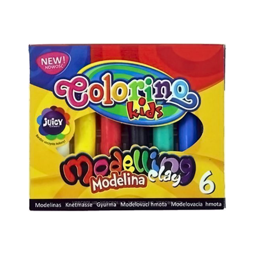 Глина для моделирования "Colorino Modelina", 6 цветов, круглый