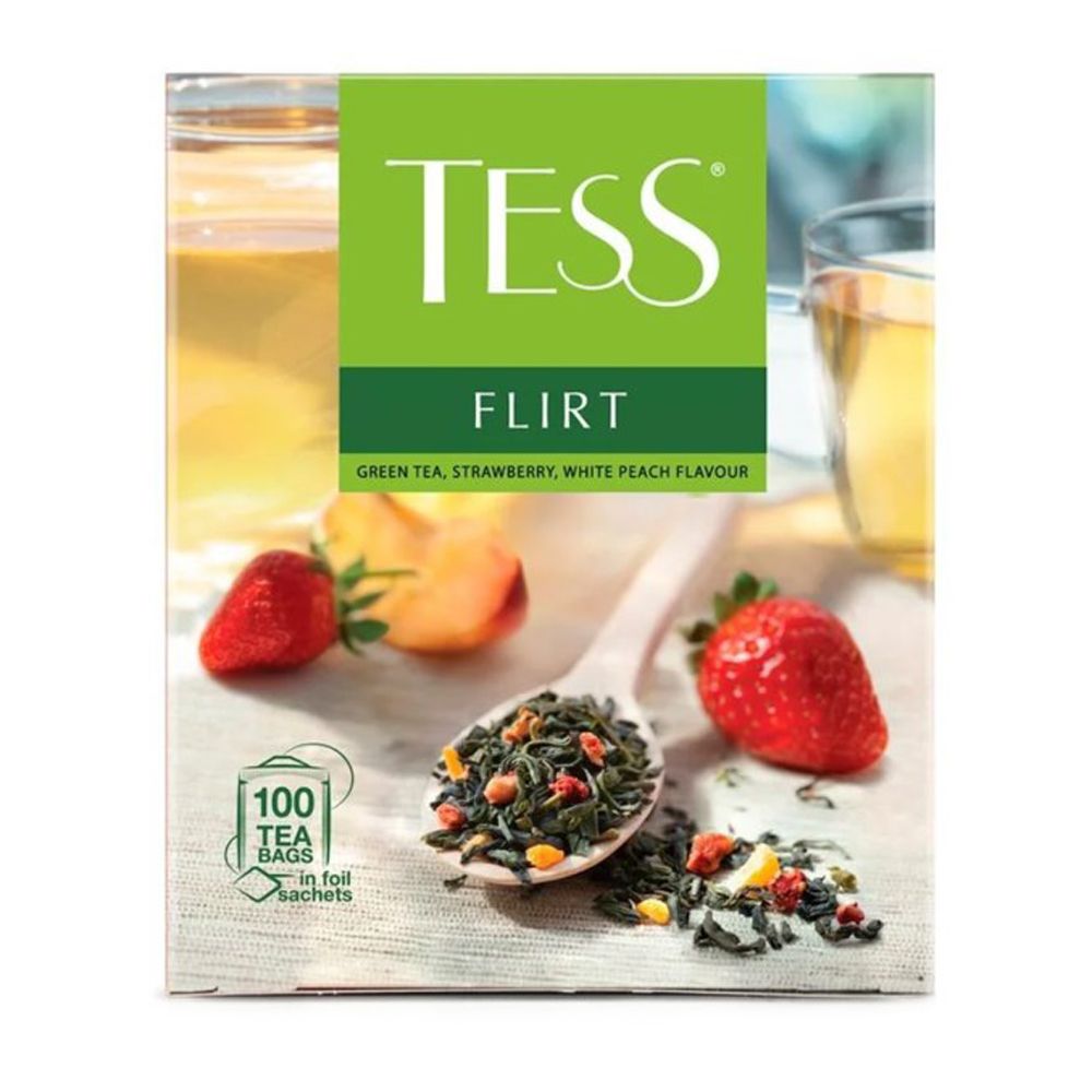 Чай "Tess" Flirt, 100 пакетиков x1.5 г, зеленый