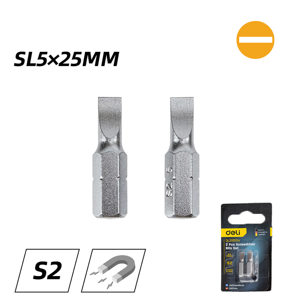 Бита Deli YS EDL251004, 2 шт., SL5 x 25 мм - 3