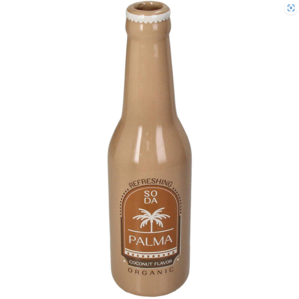 Ваза "Soda Bottle Palma Fine", фаянс, коричневый