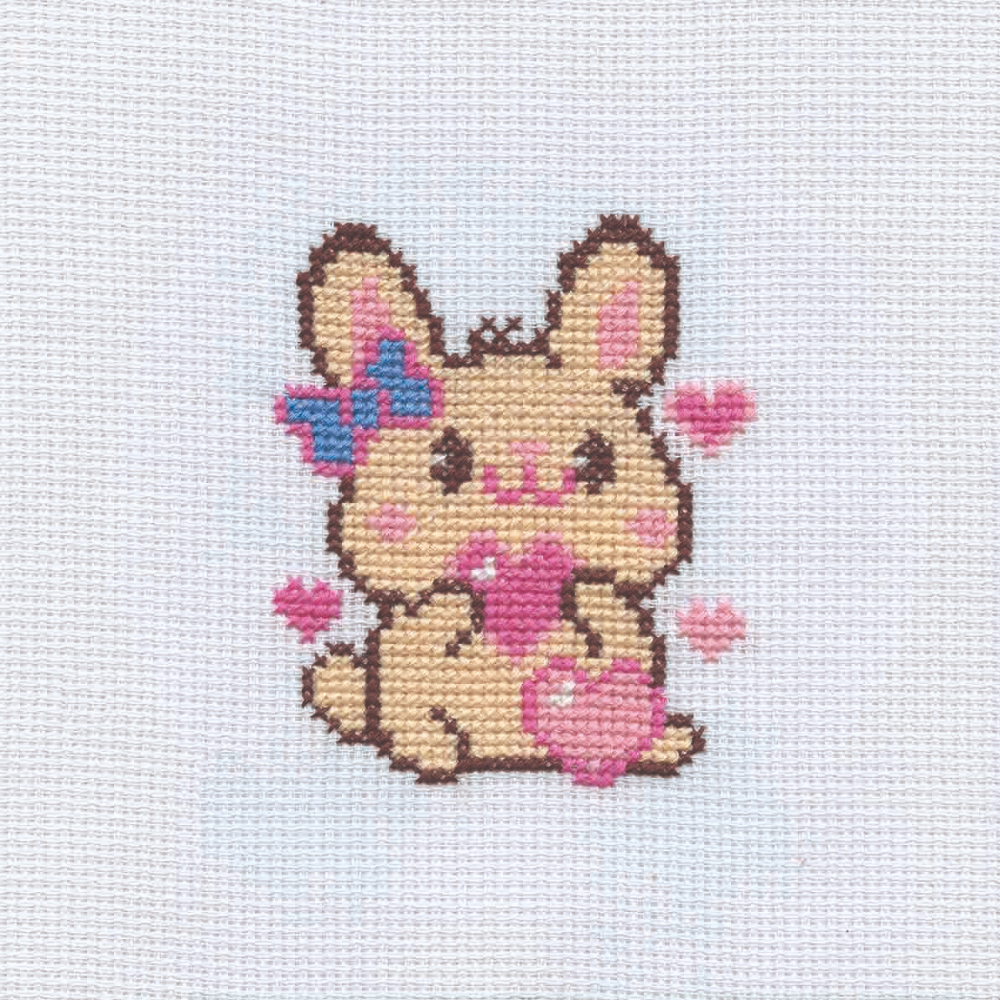 Набор для творчества "Вышивка. Зайчишка с сердечком", с пяльцами - 5