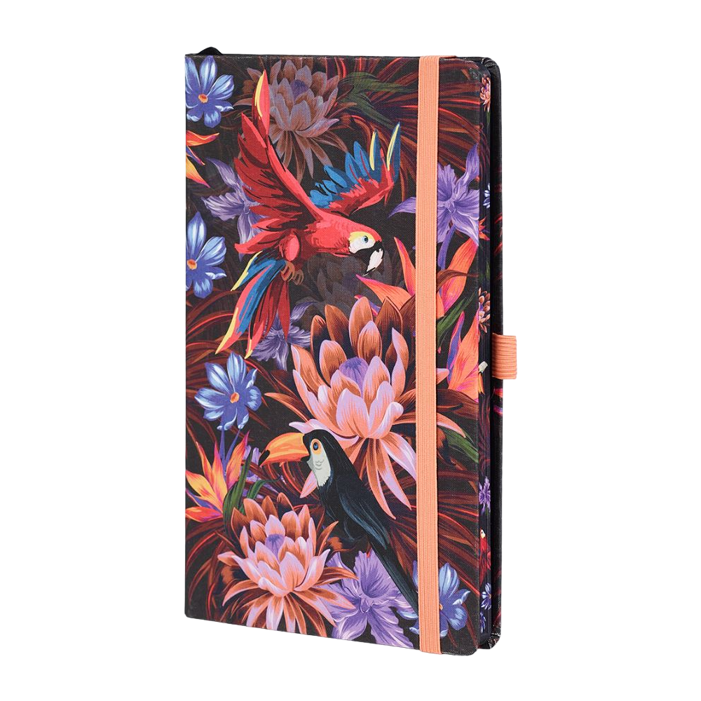 Блокнот  "Eden wild garden", А5, 96 листов, линейка, на резинке, разноцветный, оранжевый - 2