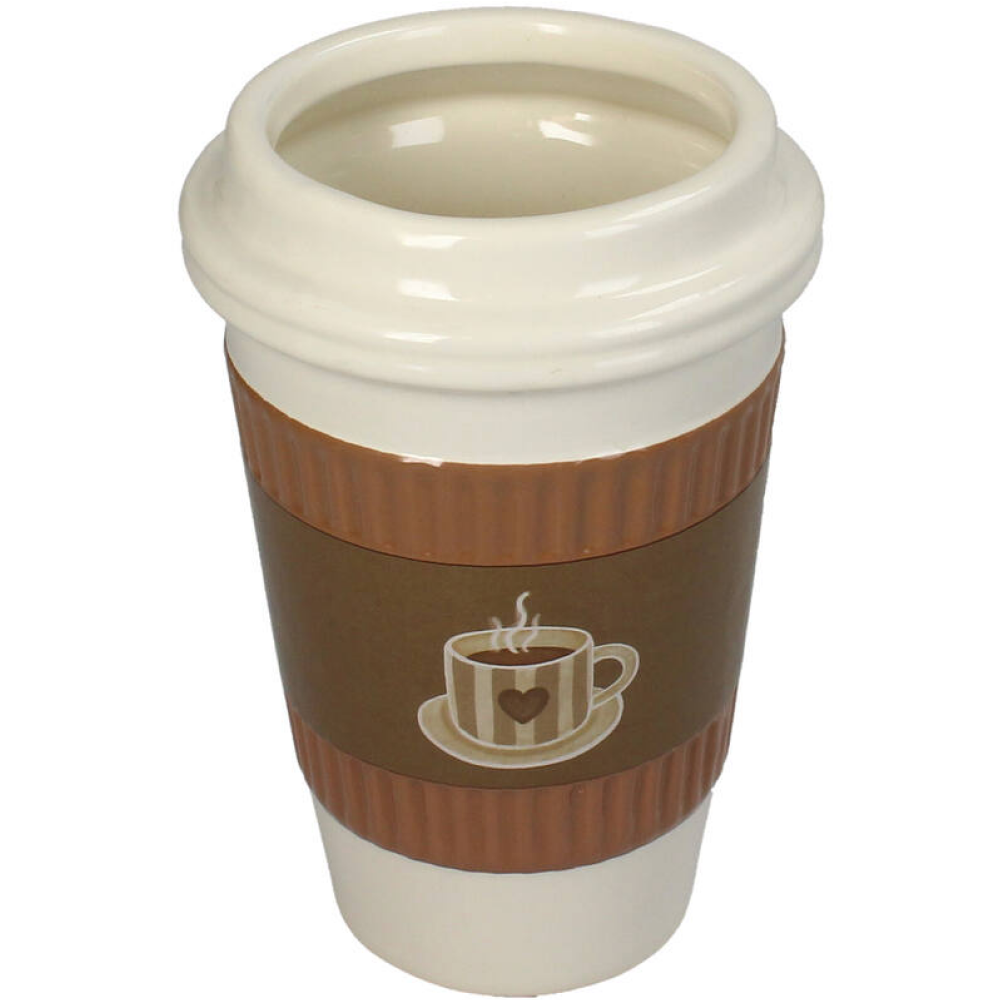 Кашпо "Coffee Cup", керамика, коричневый