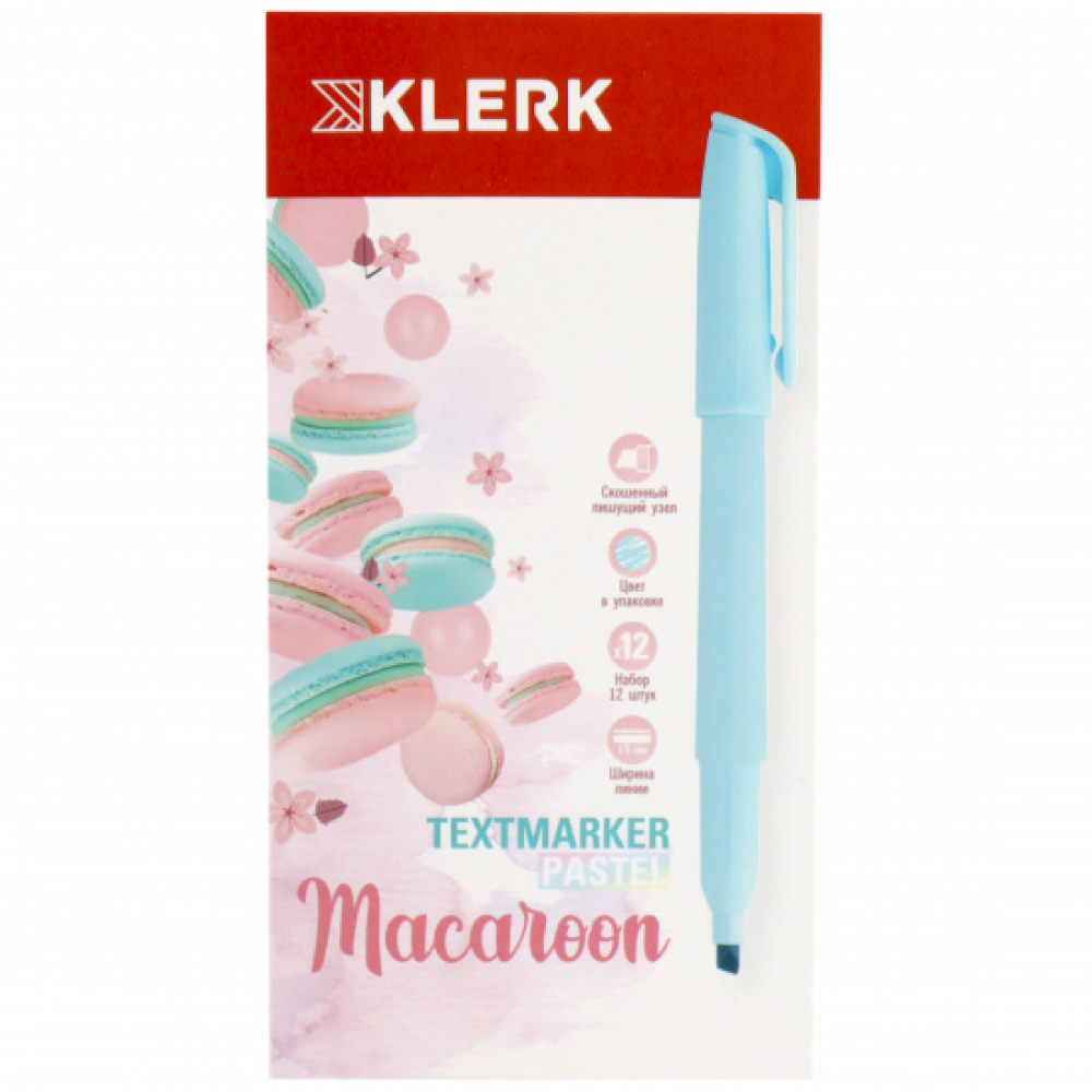 Маркер текстовый "KLERK Macaroon Pastel", голубой - 2