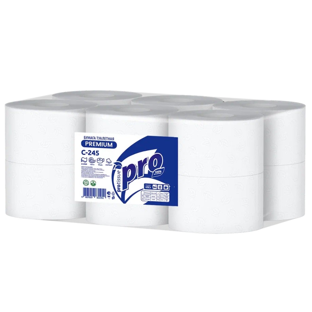 Бумага туалетная  PROtissue 120м, 2 слоя, Instant, 100% целлюлоза - 2