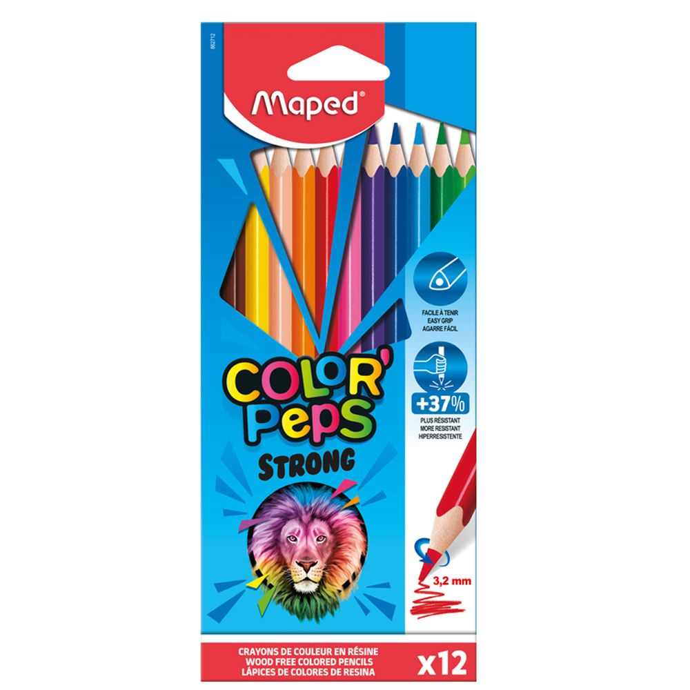 Цветные карандаши Maped "Color Peps Strong", 12 цветов