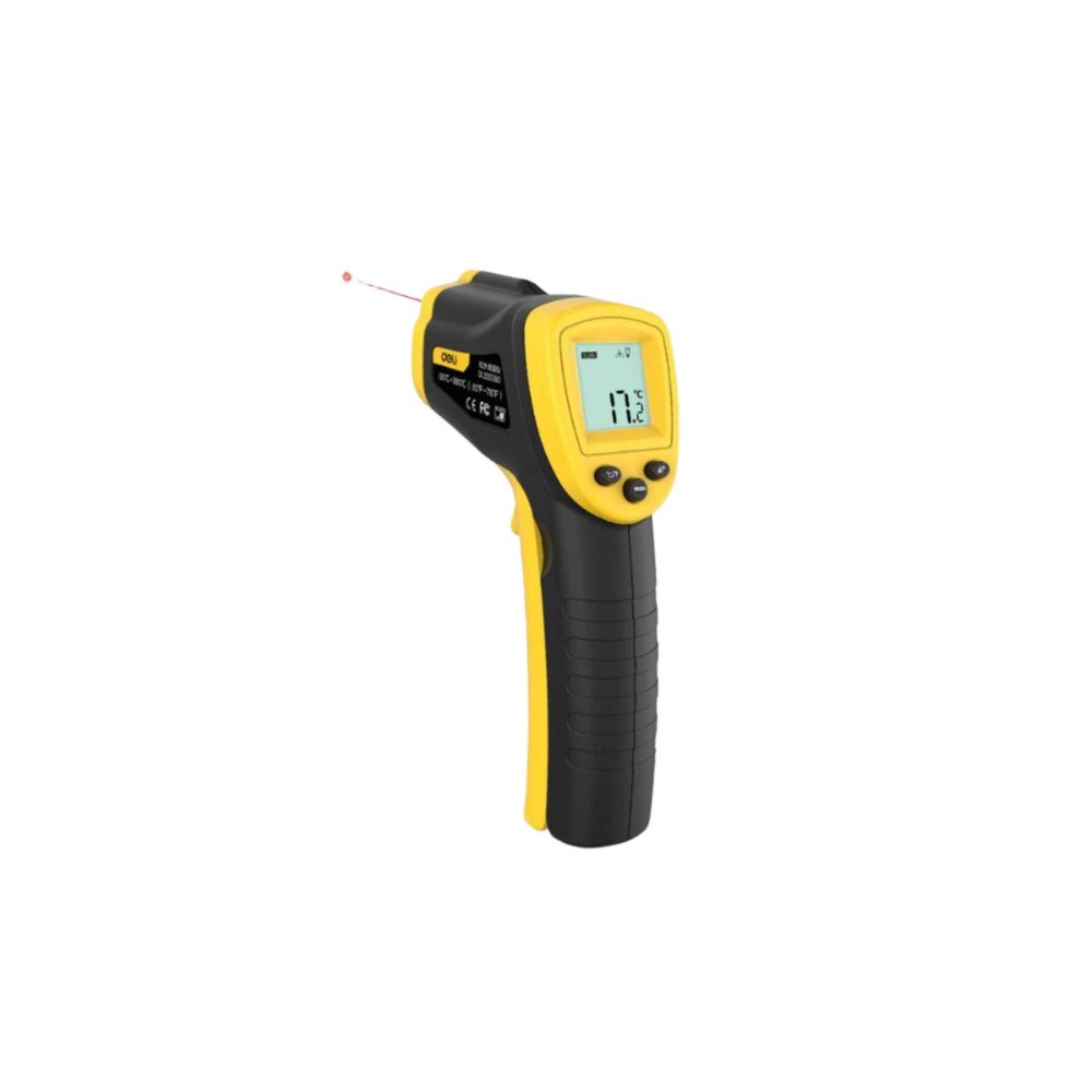 Термометр инфракрасный Deli YS EDL333380, -30-380℃, LCD дисплей, желтый, черный