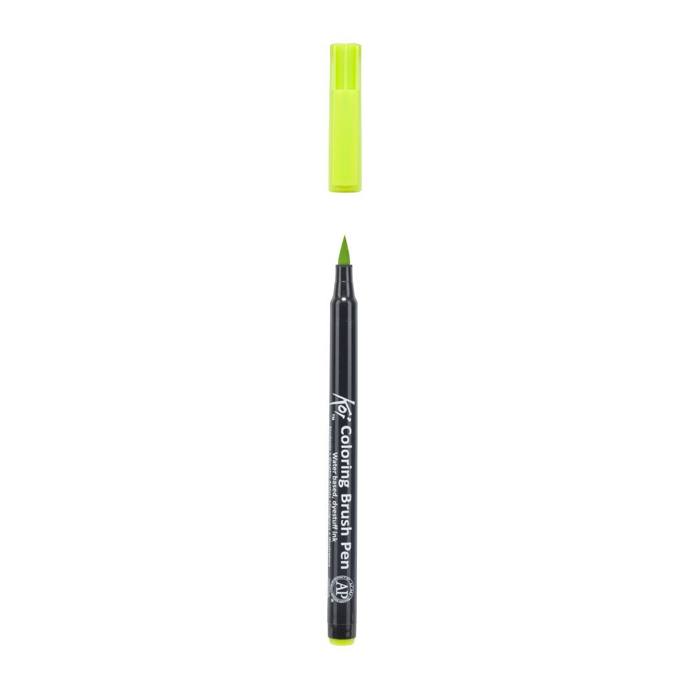Маркер акварельный "Koi Color Brush", желто-зеленый - 3