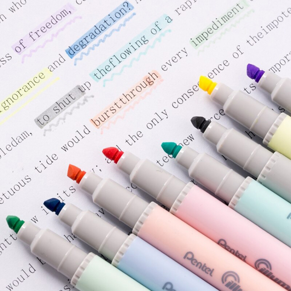 Маркер текстовый двусторонний «Pentel Illumina flex», пастельный, зеленый - 7
