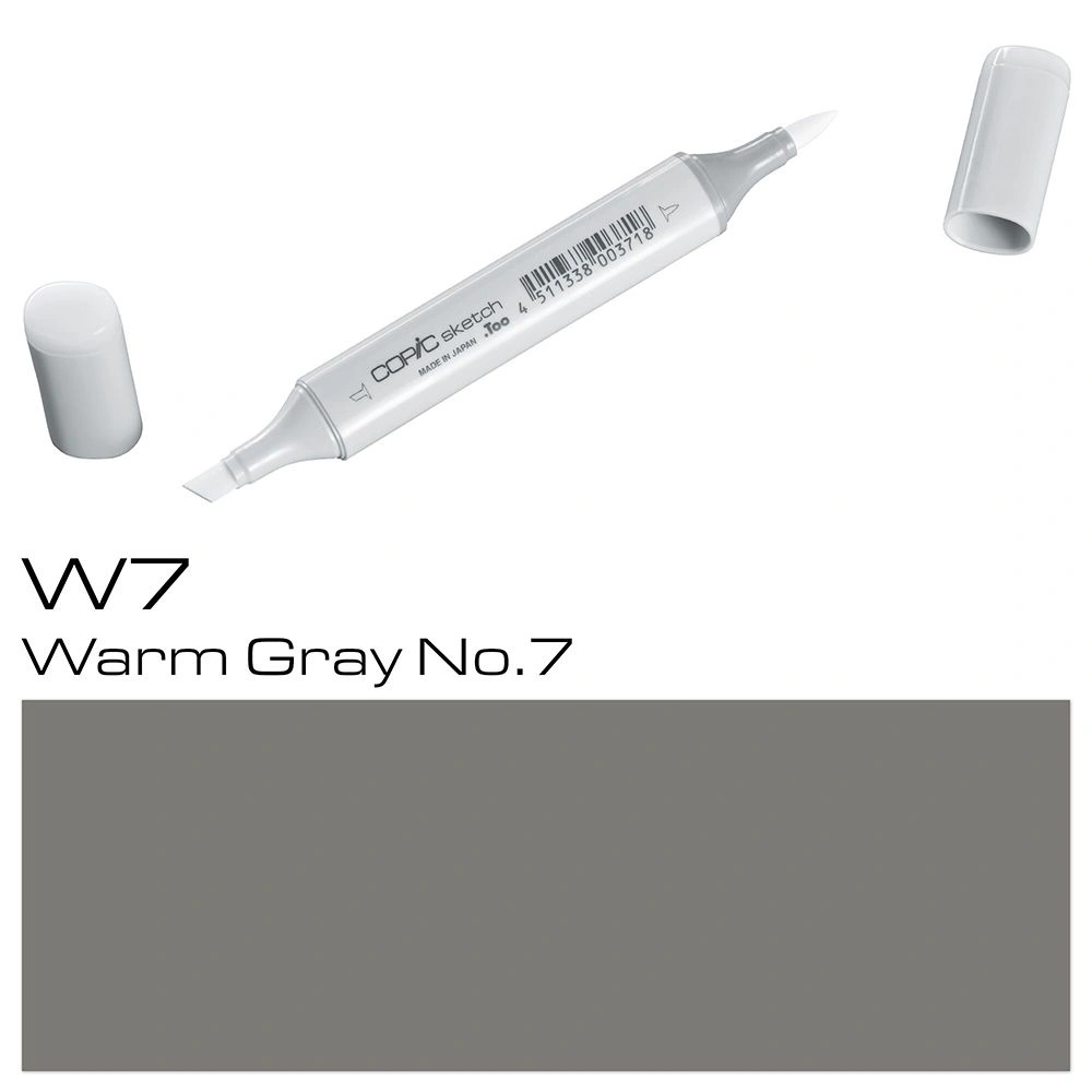Маркер перманентный "Copic Sketch", W-7 теплый серый №7