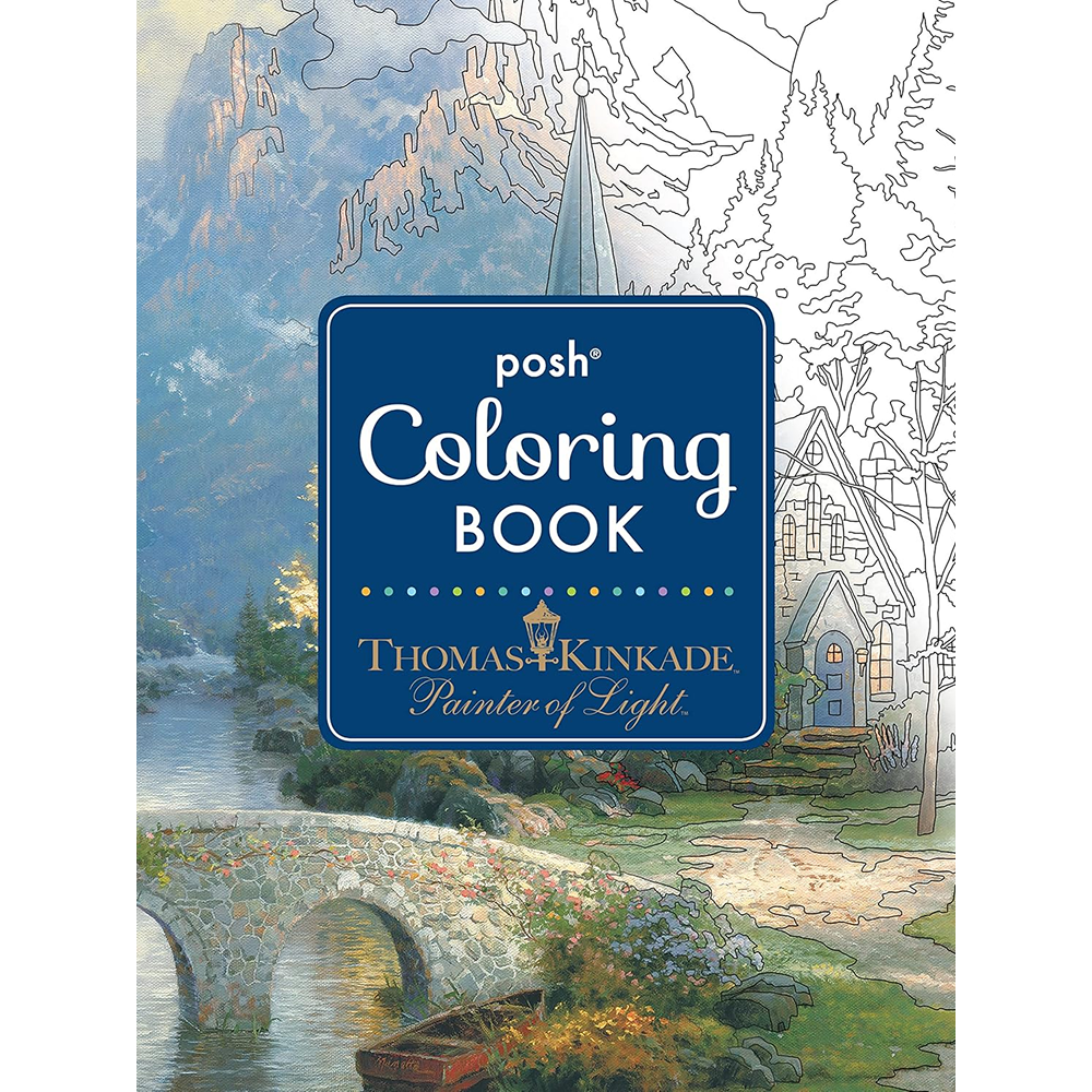 Раскраска на английском языке "Thomas Kinkade. Painter of Light. Posh. Coloring Book"
