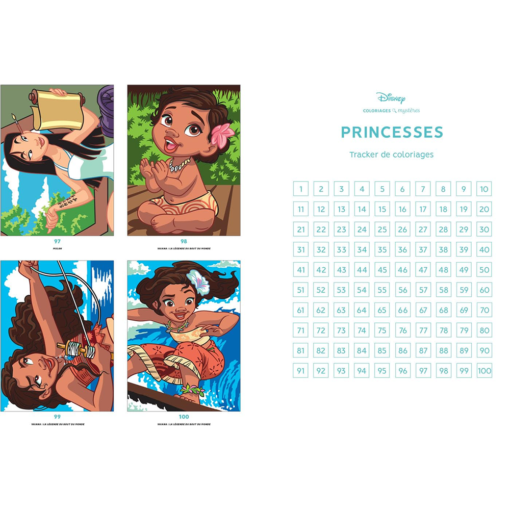 Раскраска по номерам на французском языке "Coloriages mystères Disney Collector - Princesses" - 6