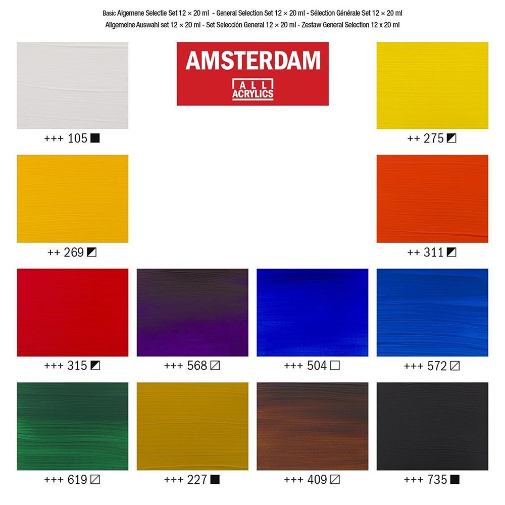 Набор красок акриловых "Amsterdam", 12 цветов - 2