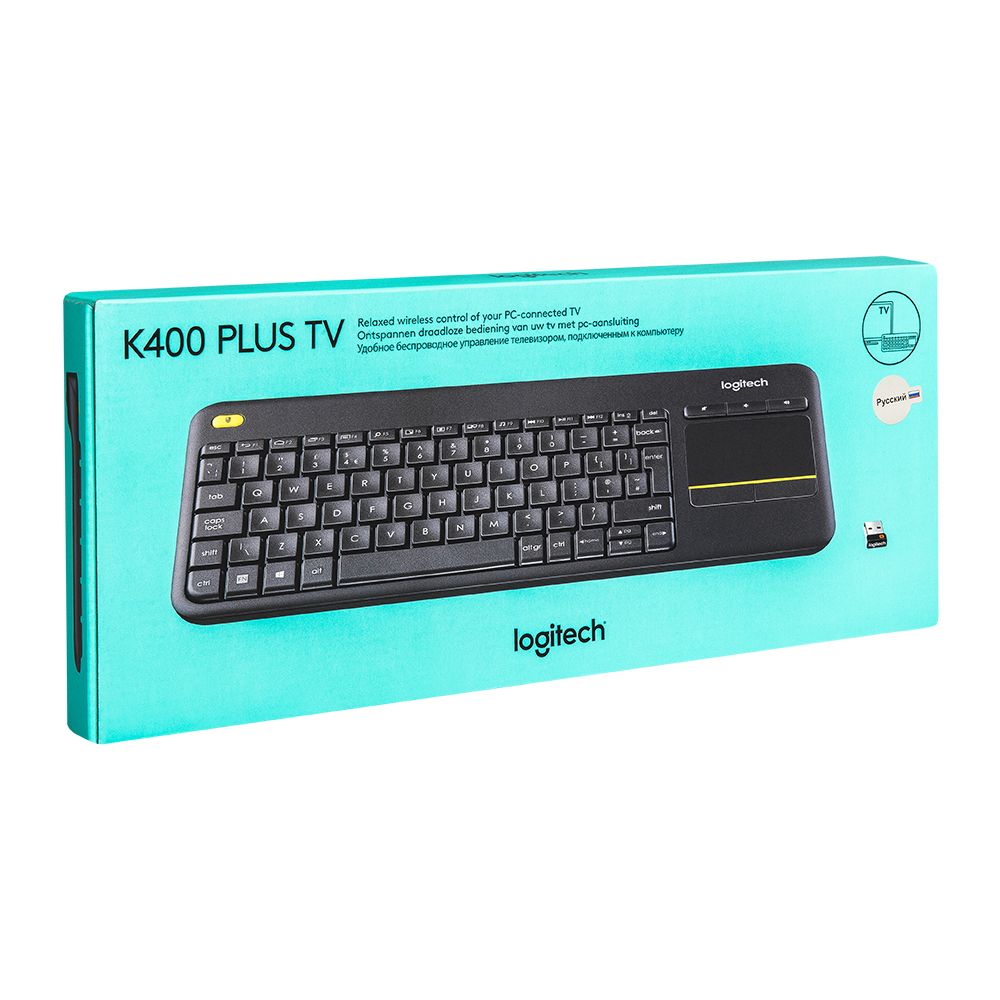 Клавиатура Logitech "Wireless Touch Keybord K400 plus", радио, беспроводная, черный - 2