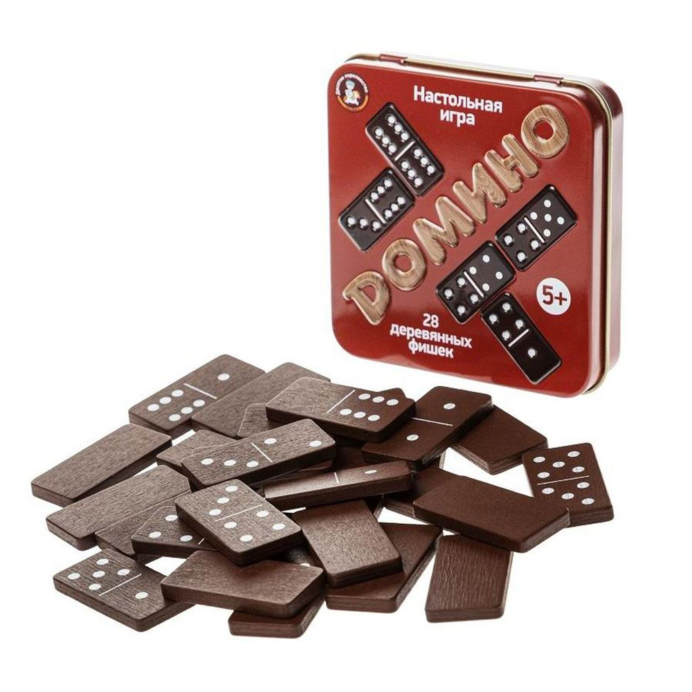 Игра настольная "Домино" в металлической коробке - 3