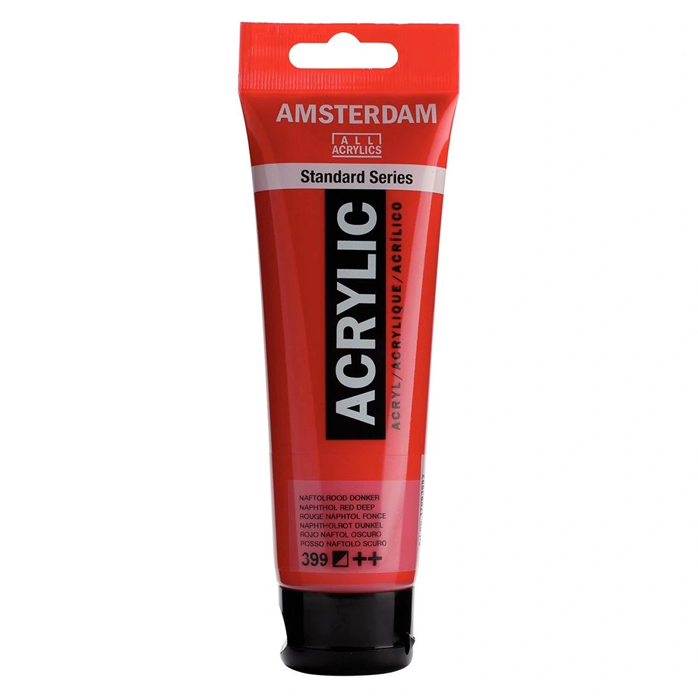 Краски акриловые "Amsterdam", 399 красный нафтоловый темный, 120 мл, туба