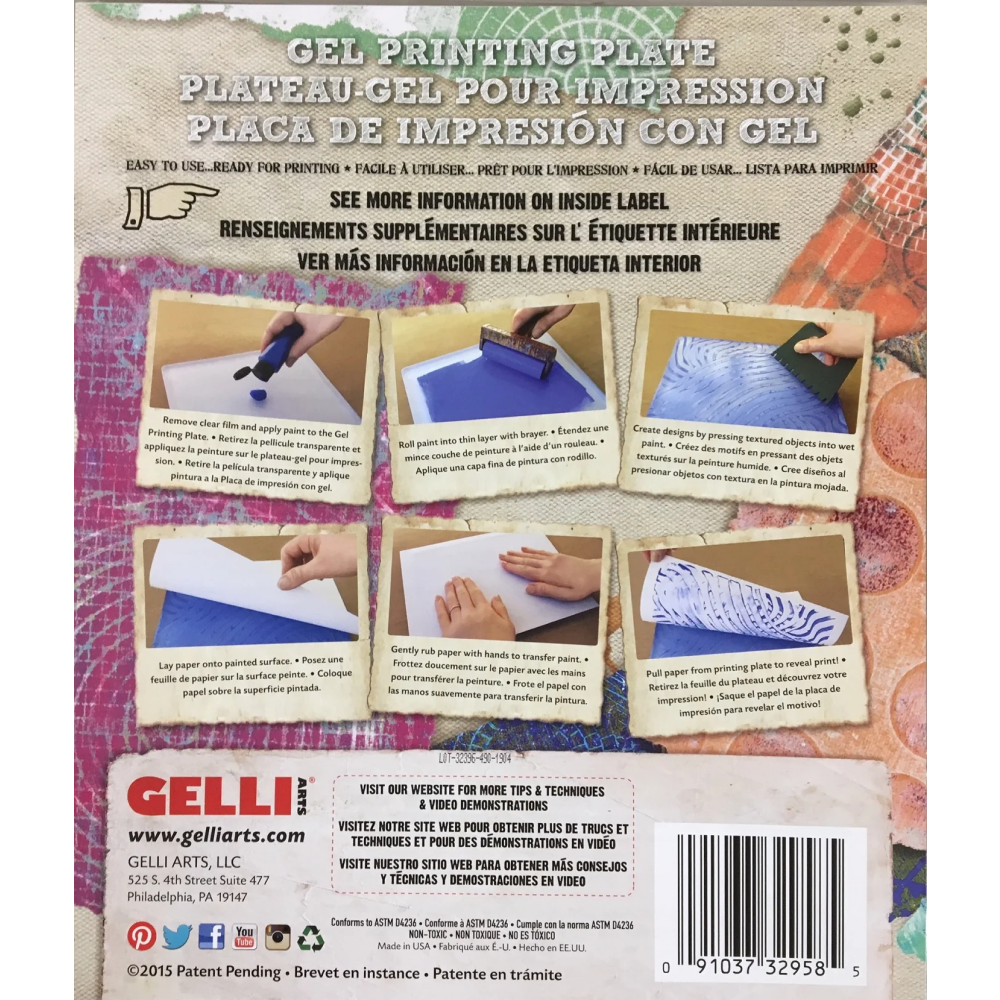 Пластина для печати "Gelli Arts", 30.5х35.5 см - 2