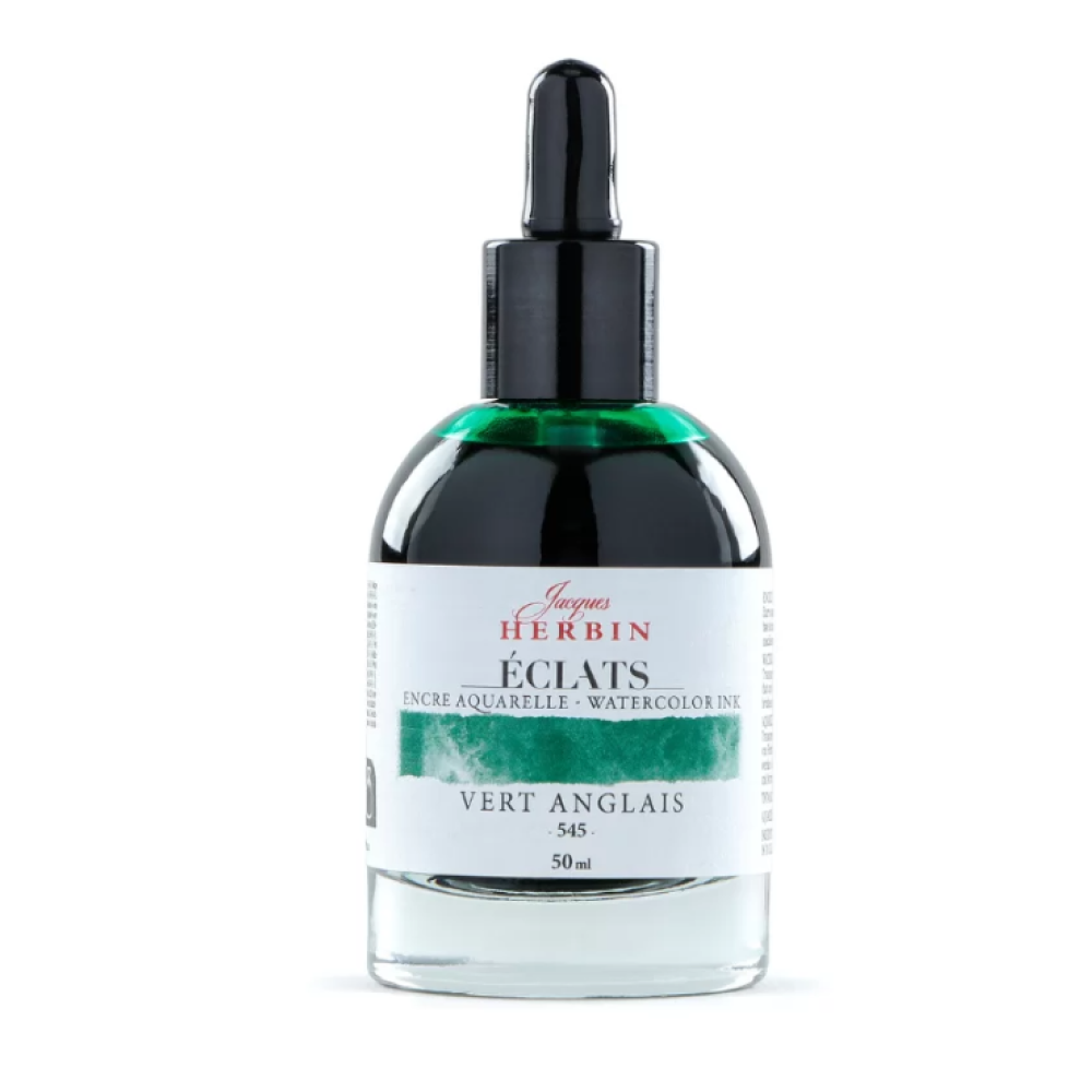 Чернила акварельные "Herbin. Eclats", английский зеленый, 50 мл.