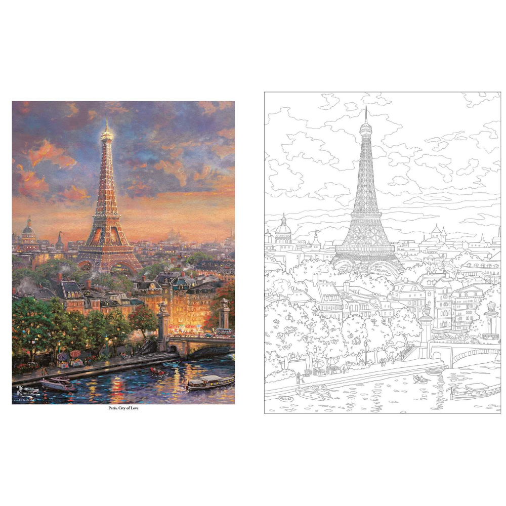 Раскраска на английском языке "Thomas Kinkade Studios. Inspired Destinations. A Coloring Book for Travelers" - 3