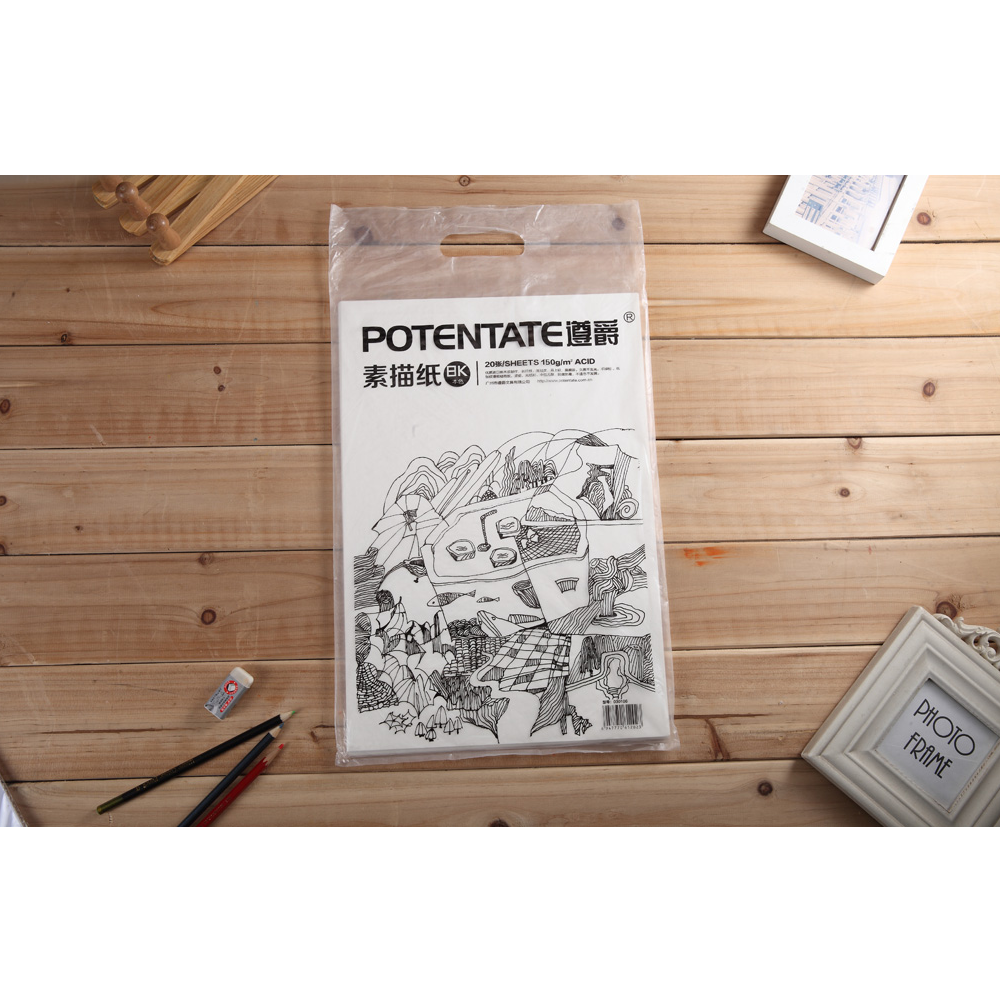 Бумага для рисования "Potentate", 180 г/м2, 39х54 см, натуральный белый - 2