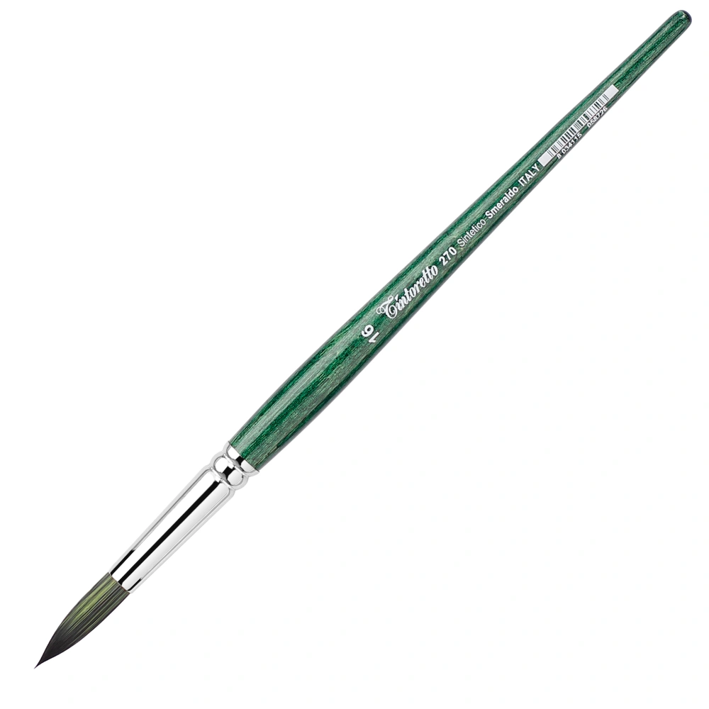 Кисть для рисования "Tintoretto Emerald", синтетика, круглая, №16